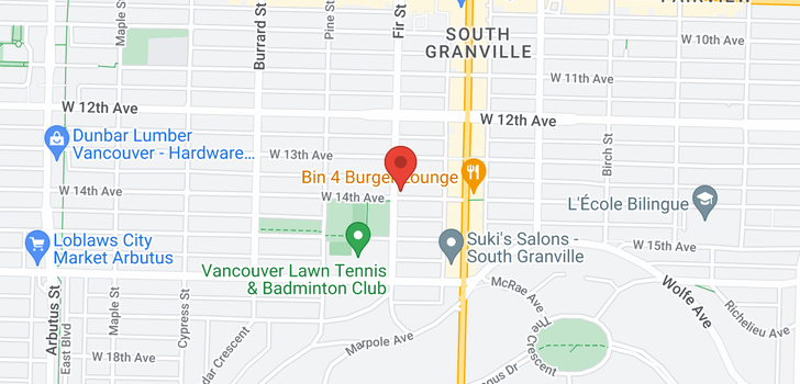 map of 103 1595 W 14TH AVENUE